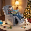 image:imageMCombo Big Kids Recliner for Ages 3 Child Reclining Chair Toddlers Recliner Sofa with Cup Holders Faux Leather Dark GreyDark Grey