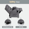 image:imageMCombo Big Kids Recliner for Ages 3 Child Reclining Chair Toddlers Recliner Sofa with Cup Holders Faux Leather Dark GreyDark Grey