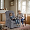 image:imageMCombo Big Kids Recliner for Ages 3 Child Reclining Chair Toddlers Recliner Sofa with Cup Holders Faux Leather Dark GreyDark Grey