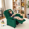 image:imageMCombo Big Kids Recliner for Ages 3 Child Reclining Chair Toddlers Recliner Sofa with Cup Holders Faux Leather Dark GreyGreen