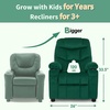 image:imageMCombo Big Kids Recliner for Ages 3 Child Reclining Chair Toddlers Recliner Sofa with Cup Holders Faux Leather Dark GreyGreen