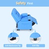 image:imageMCombo Big Kids Recliner for Ages 3 Child Reclining Chair Toddlers Recliner Sofa with Cup Holders Faux Leather Dark GreyNavy Blue