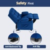 image:imageMCombo Big Kids Recliner for Ages 3 Child Reclining Chair Toddlers Recliner Sofa with Cup Holders Faux Leather Dark GreyNavy Blue