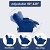 image:imageMCombo Big Kids Recliner for Ages 3 Child Reclining Chair Toddlers Recliner Sofa with Cup Holders Faux Leather Dark GreyNavy Blue
