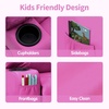 image:imageMCombo Big Kids Recliner for Ages 3 Child Reclining Chair Toddlers Recliner Sofa with Cup Holders Faux Leather Dark GreyPink