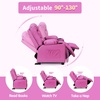 image:imageMCombo Big Kids Recliner for Ages 3 Child Reclining Chair Toddlers Recliner Sofa with Cup Holders Faux Leather Dark GreyPink