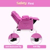 image:imageMCombo Big Kids Recliner for Ages 3 Child Reclining Chair Toddlers Recliner Sofa with Cup Holders Faux Leather Dark GreyPink