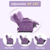 image:imageMCombo Big Kids Recliner for Ages 3 Child Reclining Chair Toddlers Recliner Sofa with Cup Holders Faux Leather Dark GreyViolet