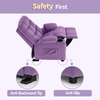 image:imageMCombo Big Kids Recliner for Ages 3 Child Reclining Chair Toddlers Recliner Sofa with Cup Holders Faux Leather Dark GreyViolet