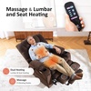 image:imageMCombo Big Man Power Lay Flat Lift Chair Triple Motor Power Lift Recliner with Massage amp Dual Heating Adjustable Headrest Fabric R7524 Navy Blue MediumWideCoffee