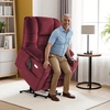 image:imageMCombo Big Man Power Lay Flat Lift Chair Triple Motor Power Lift Recliner with Massage amp Dual Heating Adjustable Headrest Fabric R7524 Navy Blue MediumWideBurgundy