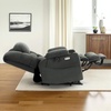 image:imageMCombo Big Man Power Lay Flat Lift Chair Triple Motor Power Lift Recliner with Massage amp Dual Heating Adjustable Headrest Fabric R7524 Navy Blue MediumWideGrey