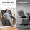 image:imageMCombo Big Man Power Lay Flat Lift Chair Triple Motor Power Lift Recliner with Massage amp Dual Heating Adjustable Headrest Fabric R7524 Navy Blue MediumWideGrey