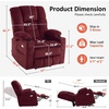 image:imageMCombo Big Man Power Lay Flat Lift Chair Triple Motor Power Lift Recliner with Massage amp Dual Heating Adjustable Headrest Fabric R7524 Navy Blue MediumWideBurgundy