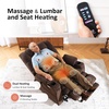 image:imageMCombo Big Man Power Lay Flat Lift Chair Triple Motor Power Lift Recliner with Massage amp Dual Heating Adjustable Headrest Fabric R7524 Navy Blue MediumWideCoffee