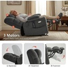 image:imageMCombo Big Man Power Lay Flat Lift Chair Triple Motor Power Lift Recliner with Massage amp Dual Heating Adjustable Headrest Fabric R7524 Navy Blue MediumWideGrey