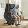 image:imageMCombo Big Man Power Lay Flat Lift Chair Triple Motor Power Lift Recliner with Massage amp Dual Heating Adjustable Headrest Fabric R7524 Navy Blue MediumWideGrey