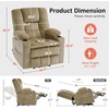 image:imageMCombo Big Man Power Lay Flat Lift Chair Triple Motor Power Lift Recliner with Massage amp Dual Heating Adjustable Headrest Fabric R7524 Navy Blue MediumWideBeige