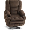 image:imageMCombo Big Man Power Lay Flat Lift Chair Triple Motor Power Lift Recliner with Massage amp Dual Heating Adjustable Headrest Fabric R7524 Navy Blue MediumWideCoffee