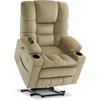image:imageMCombo Big Man Power Lay Flat Lift Chair Triple Motor Power Lift Recliner with Massage amp Dual Heating Adjustable Headrest Fabric R7524 Navy Blue MediumWideBeige