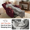 image:imageMCombo Big Man Power Lay Flat Lift Chair Triple Motor Power Lift Recliner with Massage amp Dual Heating Adjustable Headrest Fabric R7524 Navy Blue MediumWideBurgundy