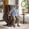 image:imageMCombo Big Man Power Lay Flat Lift Chair Triple Motor Power Lift Recliner with Massage amp Dual Heating Adjustable Headrest Fabric R7524 Navy Blue MediumWideCoffee