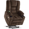 image:imageMCombo Big Man Power Lay Flat Lift Chair Triple Motor Power Lift Recliner with Massage amp Dual Heating Adjustable Headrest Fabric R7524 Navy Blue MediumWideCoffee