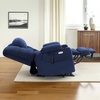 image:imageMCombo Big Man Power Lay Flat Lift Chair Triple Motor Power Lift Recliner with Massage amp Dual Heating Adjustable Headrest Fabric R7524 Navy Blue MediumWideNavy Blue