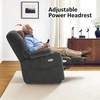 image:imageMCombo Big Man Power Lay Flat Lift Chair Triple Motor Power Lift Recliner with Massage amp Dual Heating Adjustable Headrest Fabric R7524 Navy Blue MediumWideGrey