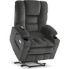 image:imageMCombo Big Man Power Lay Flat Lift Chair Triple Motor Power Lift Recliner with Massage amp Dual Heating Adjustable Headrest Fabric R7524 Navy Blue MediumWideGrey