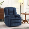 image:imageMCombo Big Man Power Lay Flat Lift Chair Triple Motor Power Lift Recliner with Massage amp Dual Heating Adjustable Headrest Fabric R7524 Navy Blue MediumWideNavy Blue