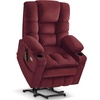 image:imageMCombo Big Man Power Lay Flat Lift Chair Triple Motor Power Lift Recliner with Massage amp Dual Heating Adjustable Headrest Fabric R7524 Navy Blue MediumWideBurgundy