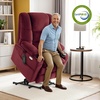 image:imageMCombo Big Man Power Lay Flat Lift Chair Triple Motor Power Lift Recliner with Massage amp Dual Heating Adjustable Headrest Fabric R7524 Navy Blue MediumWideBurgundy