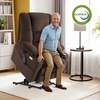 image:imageMCombo Big Man Power Lay Flat Lift Chair Triple Motor Power Lift Recliner with Massage amp Dual Heating Adjustable Headrest Fabric R7524 Navy Blue MediumWideCoffee