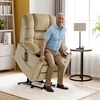 image:imageMCombo Big Man Power Lay Flat Lift Chair Triple Motor Power Lift Recliner with Massage amp Dual Heating Adjustable Headrest Fabric R7524 Navy Blue MediumWideBeige