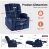image:imageMCombo Big Man Power Lay Flat Lift Chair Triple Motor Power Lift Recliner with Massage amp Dual Heating Adjustable Headrest Fabric R7524 Navy Blue MediumWideNavy Blue