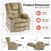 image:imageMCombo Big Man Power Lay Flat Lift Chair Triple Motor Power Lift Recliner with Massage amp Dual Heating Adjustable Headrest Fabric R7524 Navy Blue MediumWideBeige