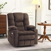 image:imageMCombo Big Man Power Lay Flat Lift Chair Triple Motor Power Lift Recliner with Massage amp Dual Heating Adjustable Headrest Fabric R7524 Navy Blue MediumWideCoffee