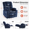 image:imageMCombo Big Man Power Lay Flat Lift Chair Triple Motor Power Lift Recliner with Massage amp Dual Heating Adjustable Headrest Fabric R7524 Navy Blue MediumWideNavy Blue