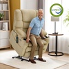 image:imageMCombo Big Man Power Lay Flat Lift Chair Triple Motor Power Lift Recliner with Massage amp Dual Heating Adjustable Headrest Fabric R7524 Navy Blue MediumWideBeige