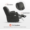 image:imageMCombo Big Man Power Lay Flat Lift Chair Triple Motor Power Lift Recliner with Massage amp Dual Heating Adjustable Headrest Fabric R7524 Navy Blue MediumWideGrey