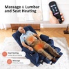 image:imageMCombo Big Man Power Lay Flat Lift Chair Triple Motor Power Lift Recliner with Massage amp Dual Heating Adjustable Headrest Fabric R7524 Navy Blue MediumWideNavy Blue