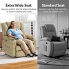 image:imageMCombo Big Man Power Lay Flat Lift Chair Triple Motor Power Lift Recliner with Massage amp Dual Heating Adjustable Headrest Fabric R7524 Navy Blue MediumWideBeige