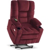 image:imageMCombo Big Man Power Lay Flat Lift Chair Triple Motor Power Lift Recliner with Massage amp Dual Heating Adjustable Headrest Fabric R7524 Navy Blue MediumWideBurgundy