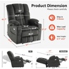 image:imageMCombo Big Man Power Lay Flat Lift Chair Triple Motor Power Lift Recliner with Massage amp Dual Heating Adjustable Headrest Fabric R7524 Navy Blue MediumWideGrey