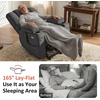 image:imageMCombo Big Man Power Lay Flat Lift Chair Triple Motor Power Lift Recliner with Massage amp Dual Heating Adjustable Headrest Fabric R7524 Navy Blue MediumWideGrey