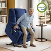 image:imageMCombo Big Man Power Lay Flat Lift Chair Triple Motor Power Lift Recliner with Massage amp Dual Heating Adjustable Headrest Fabric R7524 Navy Blue MediumWideNavy Blue