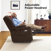 image:imageMCombo Big Man Power Lay Flat Lift Chair Triple Motor Power Lift Recliner with Massage amp Dual Heating Adjustable Headrest Fabric R7524 Navy Blue MediumWideCoffee