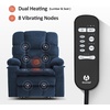image:imageMCombo Big Man Power Lay Flat Lift Chair Triple Motor Power Lift Recliner with Massage amp Dual Heating Adjustable Headrest Fabric R7524 Navy Blue MediumWideNavy Blue