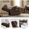 image:imageMCombo Big Man Power Lay Flat Lift Chair Triple Motor Power Lift Recliner with Massage amp Dual Heating Adjustable Headrest Fabric R7524 Navy Blue MediumWideCoffee